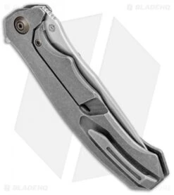 WE Knife Co. Kellen Bogardus 037 Frame Lock Knife Ti (4" BB/Polish) 910C -We Knife Co. WE Knife Co Kellen Bogardus 037 FL Gray Ti BB Polish 910C BHQ 96900 jr side