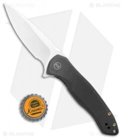 WE Knife Co. Kitefin Frame Lock Knife Black Ti (3.24" Satin) 2001G -We Knife Co. WE Knife Co Kitefin FL Black Ti Satin 2001G BHQ 109003 jr bottlecap