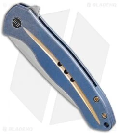 WE Knife Co. Kitefin Frame Lock Knife Gold Groove Ti (3.24" Satin) 2001F -We Knife Co. WE Knife Co Kitefin FL Gold Groove Ti Polished BB 2001F BHQ 109002 jr spine