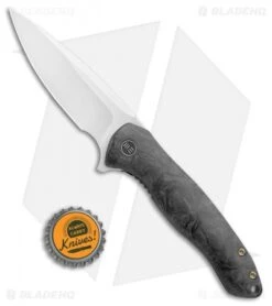 WE Knife Co. Kitefin Frame Lock Knife Marble CF (3.24" Bead Blast) 2001A -We Knife Co. WE Knife Co Kitefin FL Marble CF BB 2001A BHQ 108997 jr bottlecap