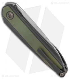 WE Knife Co. Black Void Opus Folding Knife Black Ti/Green G-10 (2.8" V-Grind) -We Knife Co. WE Knife Co Lundquist Black Void Opus Folding black Ti Green G 10 SW BHQ 135064 jr side