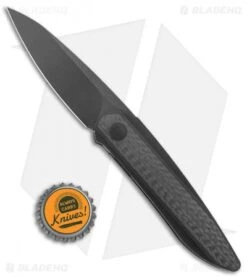 WE Knife Co. Black Void Opus Folding Knife Black Ti/Twill CF (2.8" V-Grind) -We Knife Co. WE Knife Co Lundquist Black Void Opus Folding black Ti Twill CF Black BHQ 107064 jr bottlecap