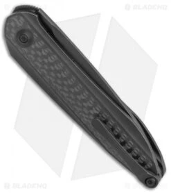 WE Knife Co. Black Void Opus Folding Knife Black Ti/Twill CF (2.8" V-Grind) -We Knife Co. WE Knife Co Lundquist Black Void Opus Folding black Ti Twill CF Black BHQ 107064 jr side