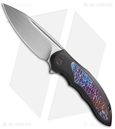 WE Knife Co. Makani Frame Lock Knife Black Ti Flamed/Ti (3" Satin) WE21048B-3 1 WE Knife Co. Makani Frame Lock Knife Black Ti Flamed/Ti (3" Satin) WE21048B-3