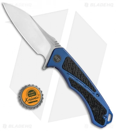 WE Knife Co. Minitor Flipper Knife Blue Ti/CF (3.4" Satin) 801B 4 WE Knife Co. Minitor Flipper Knife Blue Ti/CF (3.4" Satin) 801B - Image 4