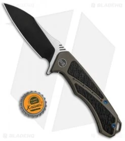 WE Knife Co. Minitor Flipper Knife Bronze Ti/CF (3.4" Black) 801E -We Knife Co. WE Knife Co Minitor Knife Brown Ti CF Black 801E BHQ 82596 jr bottlecap