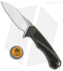 WE Knife Co. Minitor Flipper Knife Bronze Ti/CF (3.4" Satin) 801F -We Knife Co. WE Knife Co Minitor Knife Brown Ti CF SW 801F BHQ 82597 jr bottlecap