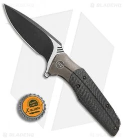 WE Knife Co. Nitida Frame Lock Knife Bronze Ti/CF (3.5" Black SW) 707C -We Knife Co. WE Knife Co Nitida bronze ti cf black sw 707C BHQ 72348 er bottlecap