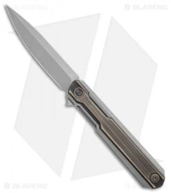 WE Knife Co. Peer Liner Lock Flipper Knife Gray Ti W/ Brass (3.5" SW) 2015E