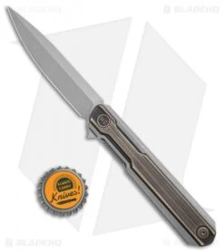 WE Knife Co. Peer Liner Lock Flipper Knife Gray Ti W/ Brass (3.5" SW) 2015E -We Knife Co. WE Knife Co Peer Flipper Gray Ti with Brass SW BHQ 118853 jr bottlecap