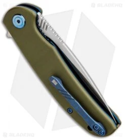 WE Knife Co. Practic Liner Lock Knife OD Green G-10 (3.3" Satin M390) 809A -We Knife Co. WE Knife Co Practic LL OD Green G 10 Satin M390 809A BHQ 85499 jr side