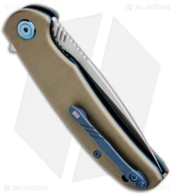 WE Knife Co. Practic Liner Lock Knife Tan G-10 (3.3" Satin M390) 809B -We Knife Co. WE Knife Co Practic LL OD Tan G 10 Satin M390 809B BHQ 85500 jr side