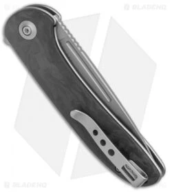 WE Knife Co. Saakshi Liner Lock Knife Marble Carbon Fiber/Gray Liners (3.3" SW) -We Knife Co. WE Knife Co Saakshi LL Marble CF Gray Liners SW BHQ 135060 jr side 2