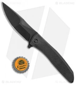 WE Knife Co. Scoppio Frame Lock Knife Black Ti (3.63" Black Stonewash) 923D -We Knife Co. WE Knife Co Scoppio Frame Lock Black Ti Black SW 923D BHQ 104224 jr bottlecap