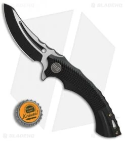 We Knife Co. Sea Monster Frame Lock Knife Black Ti (3.3" Black) 713D -We Knife Co. WE Knife Co Sea Monster Black Ti black BHQ 79296 er bottlecap