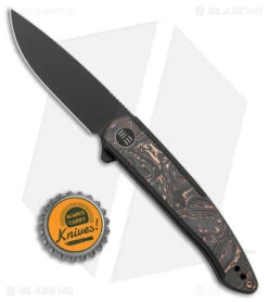 WE Knife Co. Smooth Sentinel Frame Lock Knife Black Titanium/Copper CF (3" BW) -We Knife Co. WE Knife Co Smooth Sentinel FL Black Ti Copper CF BW BHQ 174418 jr bottlecap