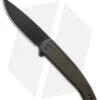 WE Knife Co. Smooth Sentinel Frame Lock Knife Black Ti/Green Micarta (3" Black)