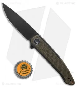 WE Knife Co. Smooth Sentinel Frame Lock Knife Black Ti/Green Micarta (3" Black) -We Knife Co. WE Knife Co Smooth Sentinel Frame Lock Knife Black Ti Green Micarta BHQ 13906 td size