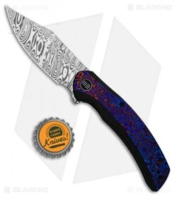 WE Knife Co. Snick Frame Lock Knife Black Titanium/Timascus (3.5" Damascus) -We Knife Co. WE Knife Co Snick Frame Lock Black Ti Timascus 3in 5cm Damascus BHQ 137729 td size