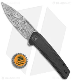 WE Knife Co. Speedster Frame Lock Knife Black Ti (3.5" Damasteel) 21021B-DS1 -We Knife Co. WE Knife Co Speedster FL Black Ti Damasteel BHQ 144134 jr bottlecap
