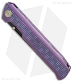 WE Knife Co. Straight Up Frame Lock Knife Purple (3.9" Black) 710A -We Knife Co. WE Knife Co Straight up purple black 710A BHQ 74126 er spine