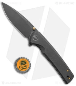 WE Knife Co. Subjugator Frame Lock Knife Black Titanium (3.5" Black) -We Knife Co. WE Knife Co Subjugator FL Black Ti Black BHQ 139451 jr bottlecap