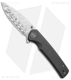 Front Page 27 WE Knife Co. Subjugator Frame Lock Knife Black Titanium (3.5" Damascus)