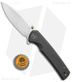 WE Knife Co. Subjugator Frame Lock Knife Black Titanium (3.5" Satin) -We Knife Co. WE Knife Co Subjugator FL Black Ti Satin BHQ 139444 jr bottlecap