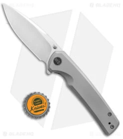 WE Knife Co. Subjugator Frame Lock Knife Gray Titanium (3.5" Satin) -We Knife Co. WE Knife Co Subjugator FL Gray Ti Satin BHQ 139443 jr bottlecap