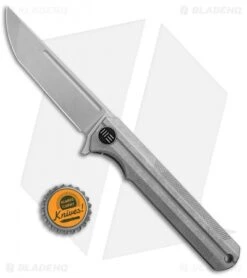 WE Knife Co. Syncro Integral Frame Lock Knife Gray Ti (3.8" Stonewash) 909C -We Knife Co. WE Knife Co Syncro Integral FL Gray Ti SW 909C BHQ 96897 jr bottlecap