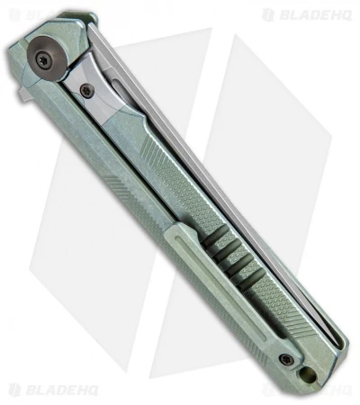 WE Knife Co. Syncro Integral Frame Lock Knife Green Ti (3.8" Stonewash) 909A 3 WE Knife Co. Syncro Integral Frame Lock Knife Green Ti (3.8" Stonewash) 909A - Image 3