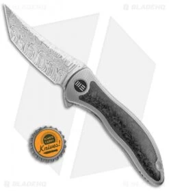 WE Knife Co. Synergy2 Tanto Integral Frame Lock CF (3.5" Heimskringla Damasteel) -We Knife Co. WE Knife Co Synergy2 Tanto Integral Frame Lock CF Heimskringla Damasteel 912CF DS2 BHQ 104238 jr bottlecap