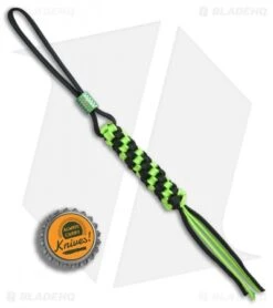WE Knife Co. Tied Paracord Lanyard W/ Titanium Bead (Green/Black) A-01A 5 WE Knife Co. Tied Paracord Lanyard W/ Titanium Bead (Green/Black) A-01A -We Knife Co. WE Knife Co Tied Paracord lanyard ti bead green black BHQ 74760 er bottlecap
