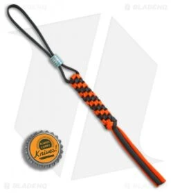 WE Knife Co. Tied Paracord Lanyard W/ Titanium Bead (Orange/Black) A-01C -We Knife Co. WE Knife Co Tied Paracord lanyard ti bead orange black BHQ 74762 er bottlecap