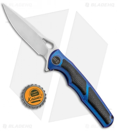 WE Knife Co. Tyche Integral Frame Lock Knife Blue Ti/CF (3.75" Hand Satin) 811A 4 WE Knife Co. Tyche Integral Frame Lock Knife Blue Ti/CF (3.75" Hand Satin) 811A - Image 4