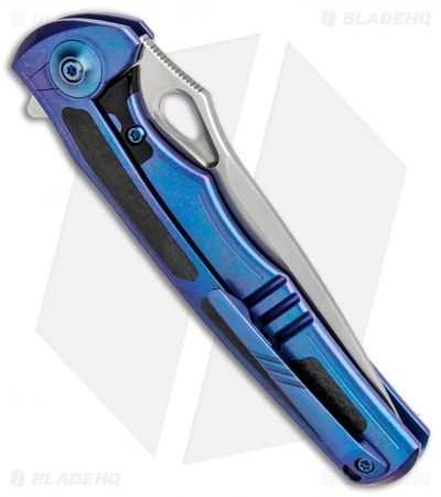 WE Knife Co. Tyche Integral Frame Lock Knife Blue Ti/CF (3.75" Hand Satin) 811A 3 WE Knife Co. Tyche Integral Frame Lock Knife Blue Ti/CF (3.75" Hand Satin) 811A - Image 3