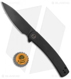WE Knife Co. Upshot Frame Lock Knife Black Titanium (3.5" Black SW) 2102B -We Knife Co. WE Knife Co Upshot FL Black Ti Black 2102B BHQ 123526 jr bottlecap