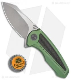 We Knife Co. Valiant Frame Lock Knife Titanium/CF (3" Stonewash) 717F 8 We Knife Co. Valiant Frame Lock Knife Titanium/CF (3" Stonewash) 717F -We Knife Co. WE Knife Co Valiant Green Ti CF sw 717F BHQ 79302 er bottlecap