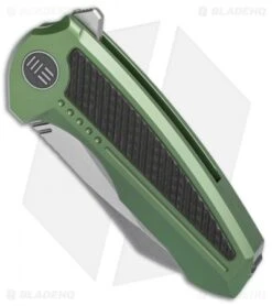 We Knife Co. Valiant Frame Lock Knife Titanium/CF (3" Stonewash) 717F 7 We Knife Co. Valiant Frame Lock Knife Titanium/CF (3" Stonewash) 717F -We Knife Co. WE Knife Co Valiant Green Ti CF sw 717F BHQ 79302 er spine