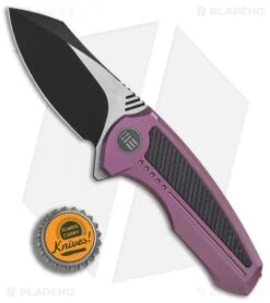 We Knife Co. Valiant Frame Lock Knife Purple Titanium/CF (3" Black) 717A 8 We Knife Co. Valiant Frame Lock Knife Purple Titanium/CF (3" Black) 717A -We Knife Co. WE Knife Co Valiant Purple Ti Cf black 717A BHQ 79297 er bottlecap