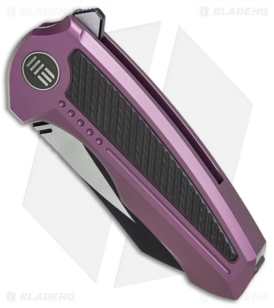 We Knife Co. Valiant Frame Lock Knife Purple Titanium/CF (3" Black) 717A 3 We Knife Co. Valiant Frame Lock Knife Purple Titanium/CF (3" Black) 717A - Image 3