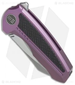 We Knife Co. Valiant Frame Lock Knife Purple Ti/CF (3.3" Stonewash) 717B -We Knife Co. WE Knife Co Valiant Purple Ti SW 717B BHQ 79298 er spine
