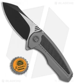 We Knife Co. Valiant Frame Lock Knife Titanium/CF (3" Black) 717G -We Knife Co. WE Knife Co Valiant Ti CF black 717G BHQ 79303 jr bottlecap