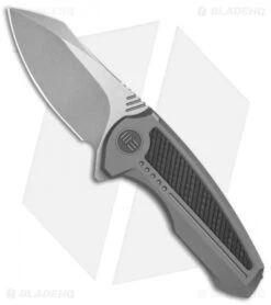 We Knife Co. Valiant Frame Lock Knife Titanium/CF (3" Stonewash) 717H