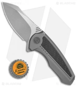 We Knife Co. Valiant Frame Lock Knife Titanium/CF (3" Stonewash) 717H -We Knife Co. WE Knife Co Valiant Ti CF sw 717F BHQ 79302 er bottlecap 2