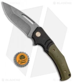 WE Knife Co. Willumsen JIXX Flipper Knife OD Green G-10/Black Ti (3.5" SW) 904A -We Knife Co. WE Knife Co Willumsen JIXX Flipper Green G 10 Black Ti SW BHQ 93263 jr bottlecap