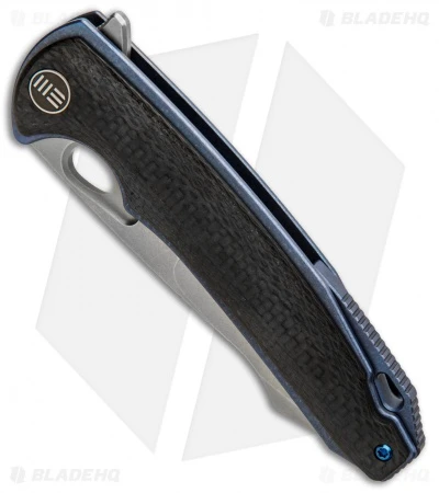 WE Knife Co. Yucha Liner Lock Flipper Knife CF/Blue Ti (3.9" Stonewash) 810A 2 WE Knife Co. Yucha Liner Lock Flipper Knife CF/Blue Ti (3.9" Stonewash) 810A - Image 2
