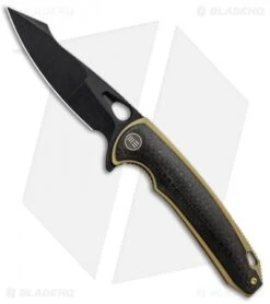 WE Knife Co. Yucha Liner Lock Flipper Knife CF/Gold Ti (3.9" Black SW) 810D