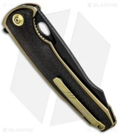 WE Knife Co. Yucha Liner Lock Flipper Knife CF/Gold Ti (3.9" Black SW) 810D -We Knife Co. WE Knife Co Yucha LL Flipper CF Gold Ti Black SW 810D BHQ 85505 jr side