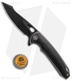 WE Knife Co. Yucha Liner Lock Flipper Knife CF/Titanium (3.9" Stonewash) 810F -We Knife Co. WE Knife Co Yucha LL Flipper CF Ti Black SW 810F BHQ 85507 jr bottlecap